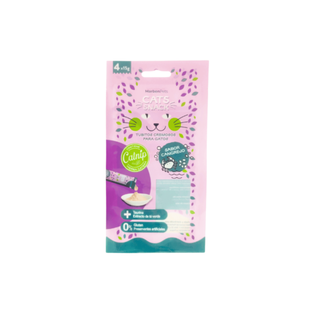 Marbenpets - Cat snack sabor cangrejo 4x15g