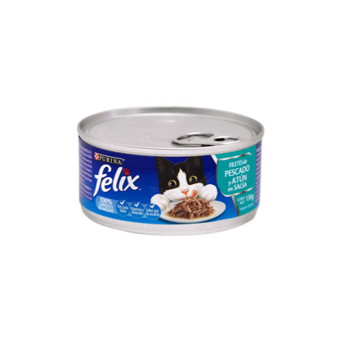 Purina - Lata Felix Filetes de Pescado y Atún en Salsa 156 g