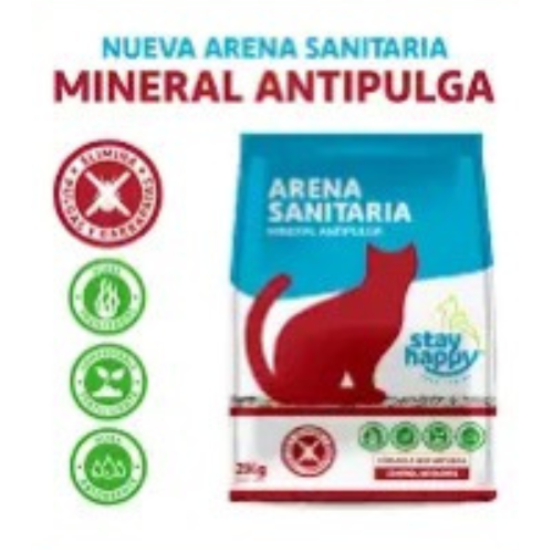 Stay Happy - Arena Mineral Antipulgas, No aglutinante 2k