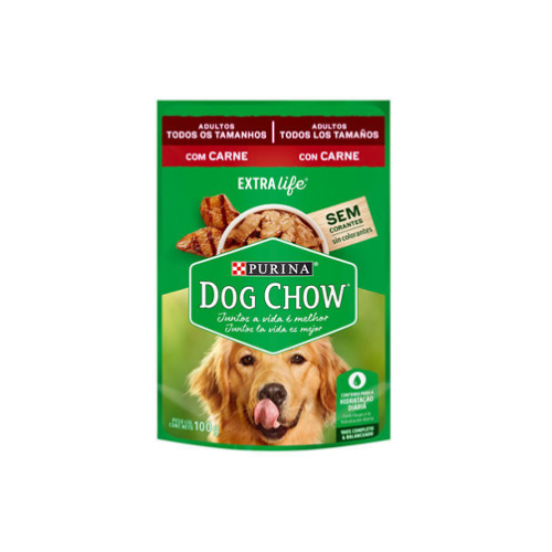 Purina - Sobre Dog Chow Adulto Todos los Tamaños con Carne 100 g