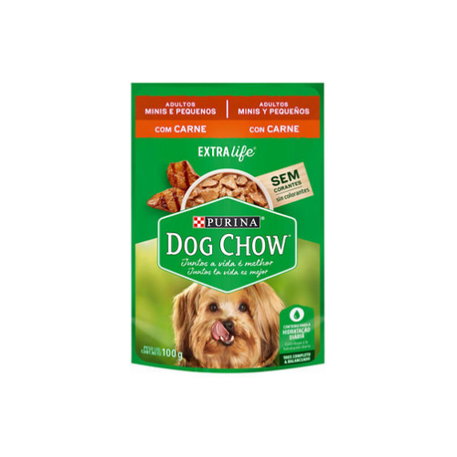 Purina - Sobre Dog Chow Adulto Mini y Peq con Carne 100 g