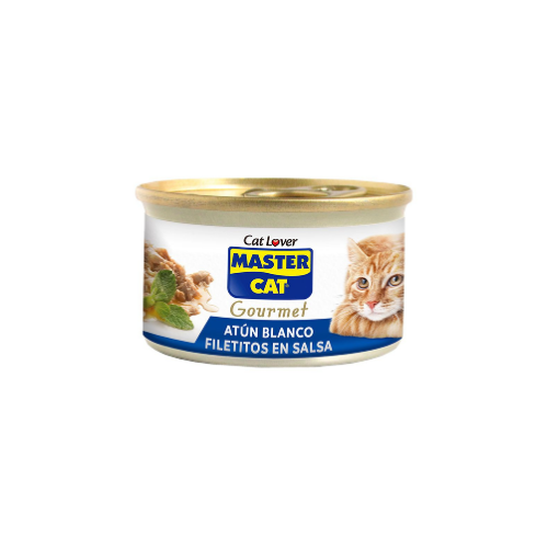 Master Cat - Lata Sabor Atun Blanco Filetitos en Salsa 85 g