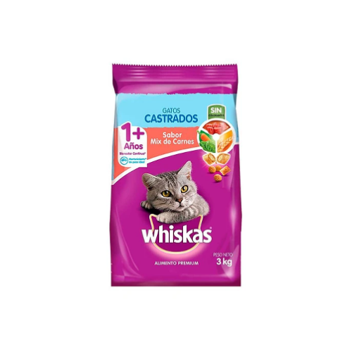 Whiskas - Gatos Castrados Mix de Carnes 10 kg