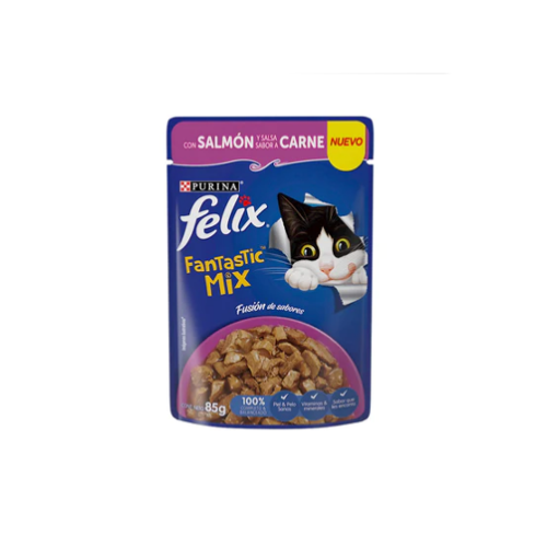 Purina - Felix Fantastic Mix con Salmón y salsa sabor a carne 85