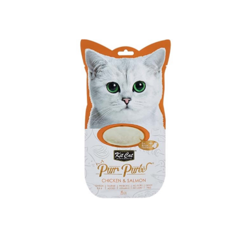 Kit Cat - Purr Purée Chicken & Salmón 4 x 15gr