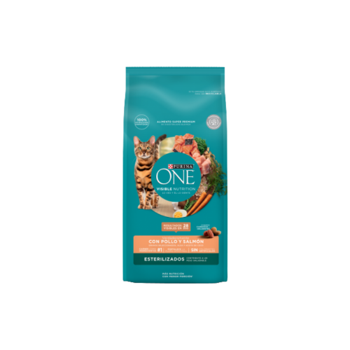 Purina - One Gatos Esterilizados con Pollo y Salmón 2 kg