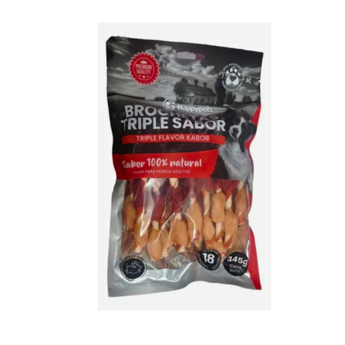 Happypets - Brochetas Triple Sabor 18 unidades