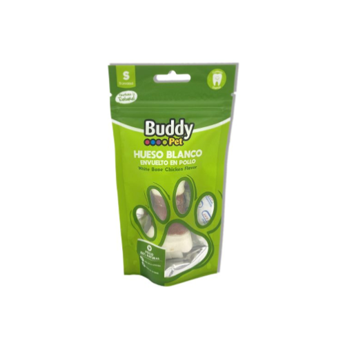 Buddy pet - Hueso Blanco S  Envuelto en Pollo