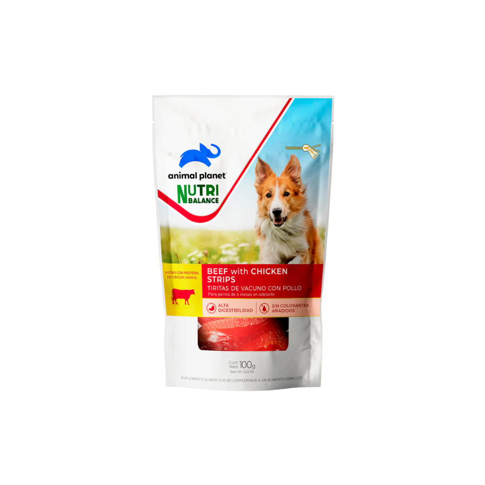Animal Planet - Tiras de Vacuno con Pollo 100g
