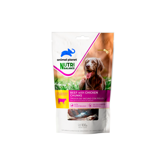 Animal Planet - Trozos de Vacuno con Pollo 100g