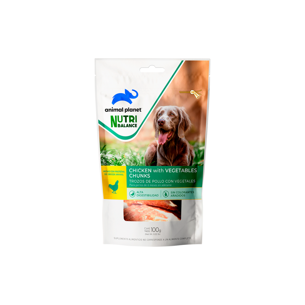 Animal Planeta - Trozos de pollo con vegetales 100g