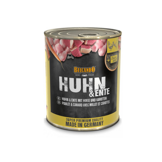 Belcando -  Pollo y Pato con Mijo y Zanahorias 800g