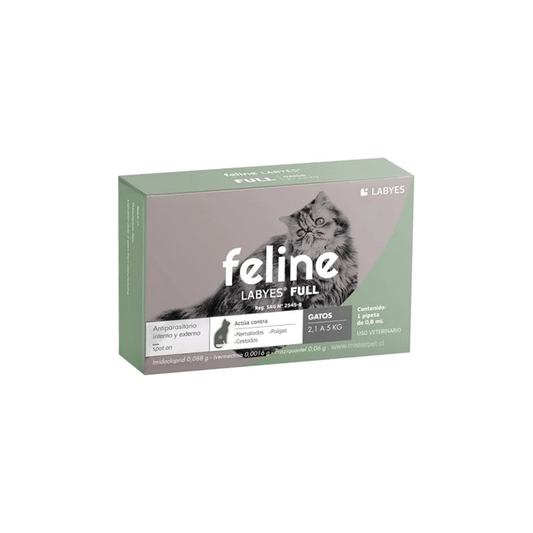 LABYES - Feline Antiparasitario interno y externo 2,1 a 5 kg