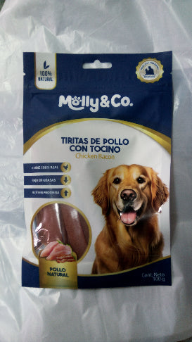 Molly & Co - Tiritas pollo con Tocino 100g