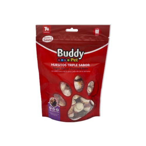 Buddy pet - Huesitos Mini Triple Sabor 14 días 168g