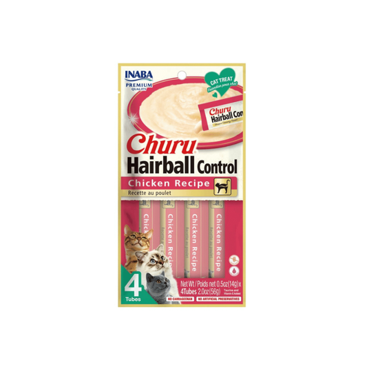 Inaba - Churu Hairball control Chicken recie 4 tubes 56g